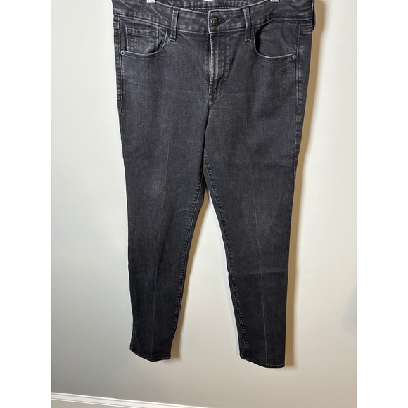 Old Navy Denim - Old Navy Power Straight Jeans Womens 12 Tall Washed Black High Waisted Stretch